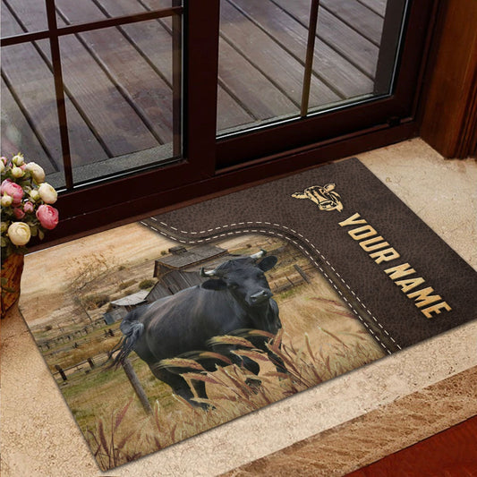 Uni Dexter Custom Name Leather Pattern Doormat