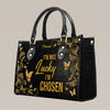 Handbags - Personalized Leather Handbag for Christian Women – “I’m not lucky — I’m CHOSEN.”