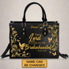 Personalized Leather Handbag – Healing from Grief – The Lord Is Close to the Brokenhearted – Psalm 34:18 |