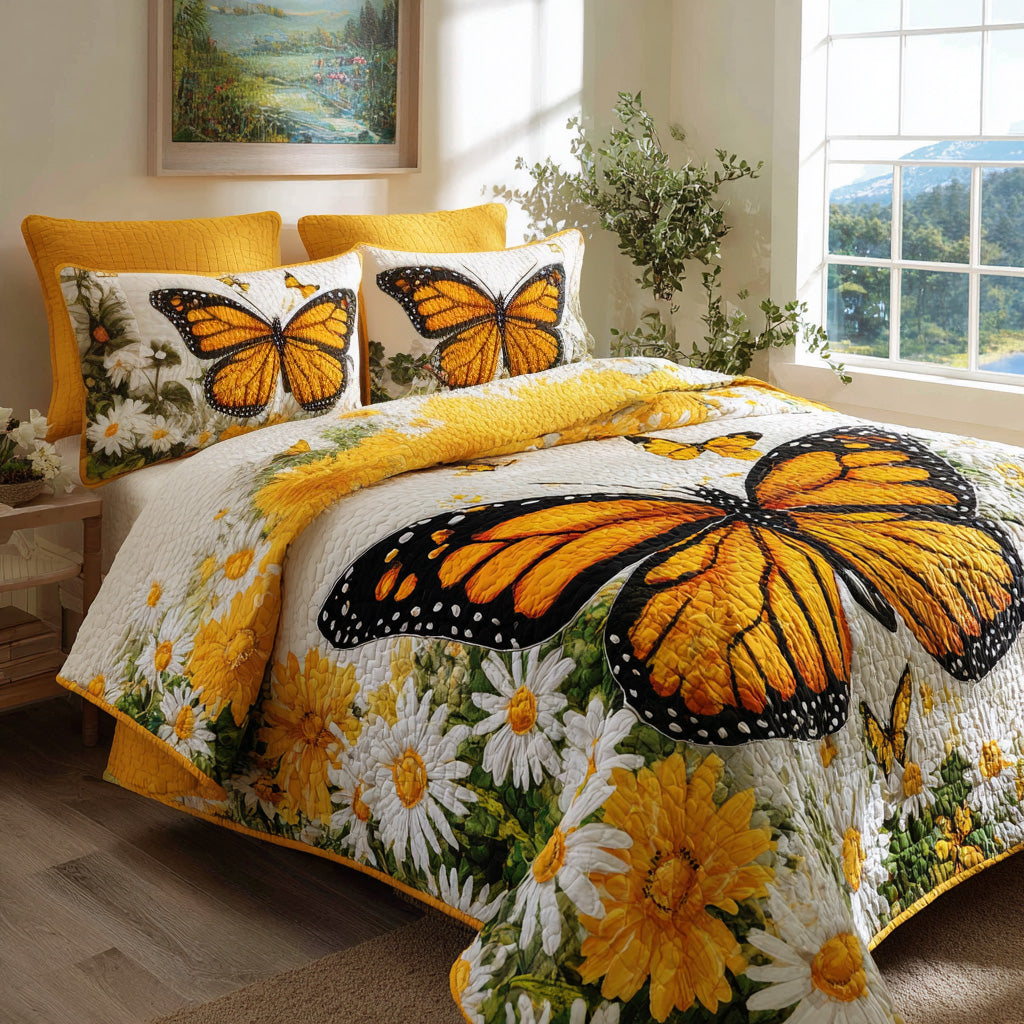 Daisy 3-Piece Quilted Bedding Set NCU0VT374