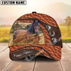 Unijames Personalized Horse Orange Brown Leather Style Cap (9 Breeds)