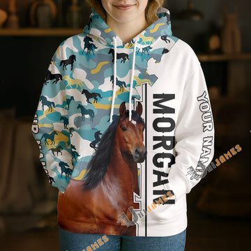 Unijames Personalized Morgan Horse Camouflage Hoodie