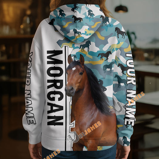Unijames Personalized Morgan Horse Camouflage Hoodie