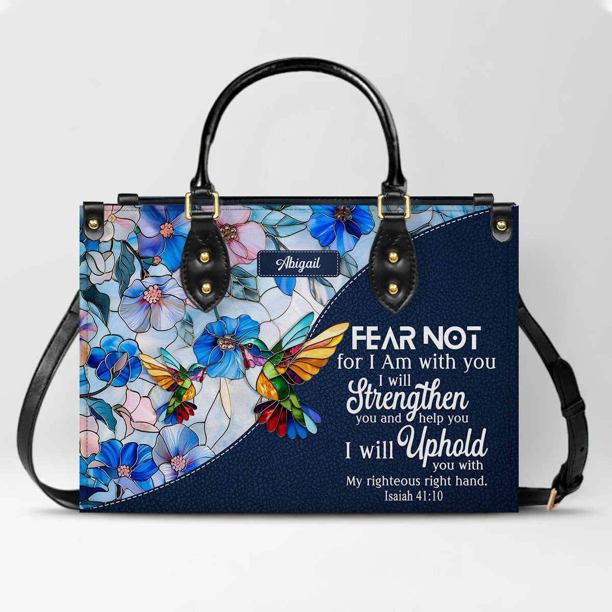 Luxury Mosaic Leather Handbag – Custom Name & Bible Verse for Women |