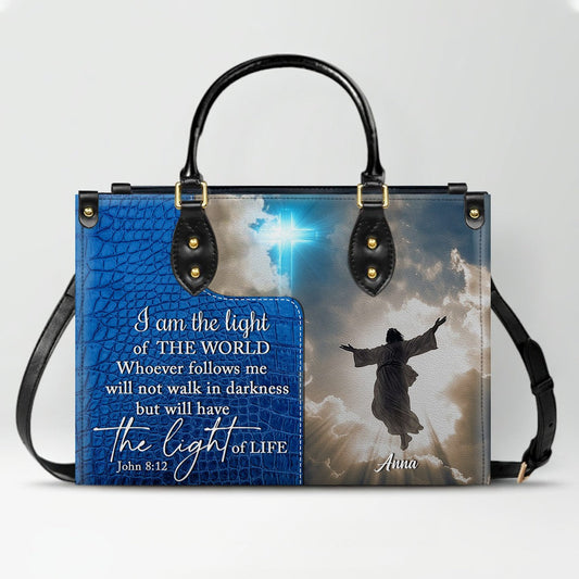 Personalized Leather Handbag for Women – Custom Christian Purse with Bible Verse –