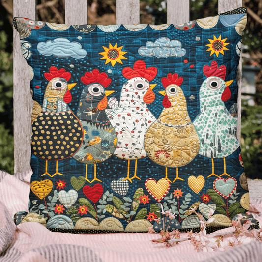 Nighttime Hens Quilted Pillow Case NCU0TH1206