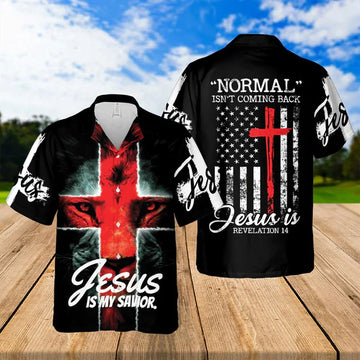UniJames Normal Isn't Coming Back Jesus Is Hawaiian Shirts - Religious Hawaiian Shirts - Hawaiian Christian For Men Women