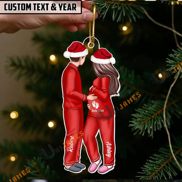 UniJames Personalized Expecting Joy – First Christmas Pregnancy Acrylic Ornament