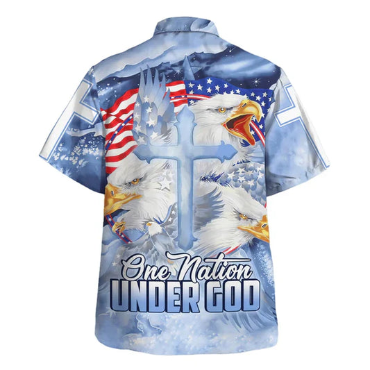 UniJames One Nation Under God 1 Hawaiian Shirts - Christian Hawaiian Shirt - Hawaiian Summer Shirts