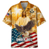UniJames One Nation Under God Jesus Eagle American Hawaiian Shirt - Best Hawaiian Shirts - Christian Hawaiian Shirt