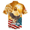UniJames One Nation Under God Jesus Eagle American Hawaiian Shirt - Best Hawaiian Shirts - Christian Hawaiian Shirt