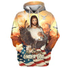 Uni One Nation Under God Jesus Eagle Cross 3D Hoodie