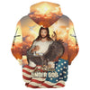 Uni One Nation Under God Jesus Eagle Cross 3D Hoodie