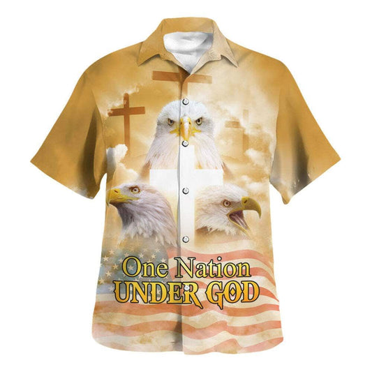 Unique One Nation Under God Jesus Eagle Hawaiian Shirt