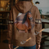 UniJames Personalized Morgan Horse Leather-Look Hoodie