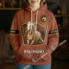 UniJames Personalized Palomino Horse Faux Leather 3D Hoodie