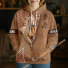 UniJames Palomino Horse Faux Zipper Tooled Leather 3D Hoodie