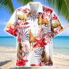 Unijames Palomino Horse Red Hibiscus Tropical Hawaiian Shirt