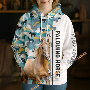 Unijames Personalized Palomino Horse Camouflage Hoodie