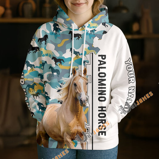 Unijames Personalized Palomino Horse Camouflage Hoodie
