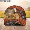 Unijames Personalized Horse Orange Brown Leather Style Cap (9 Breeds)