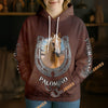 UniJames Personalized Horse Breed Horseshoe Brown Leather 3D Hoodie