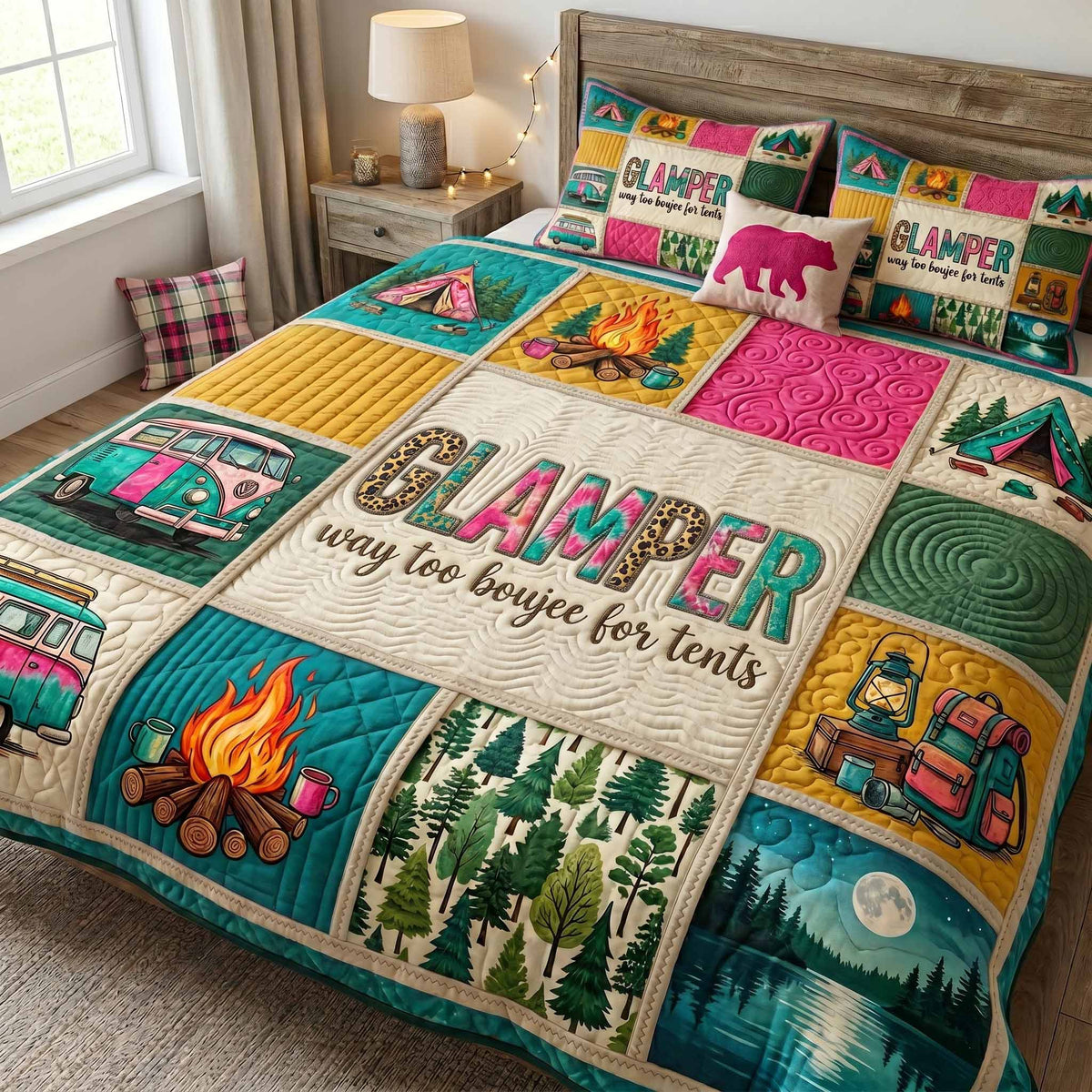 Camping 3-Piece Quilted Bedding Set NCU0VT382
