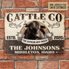 uni Customized Name Black Angus Cattle All Printed 3D Metal Sign