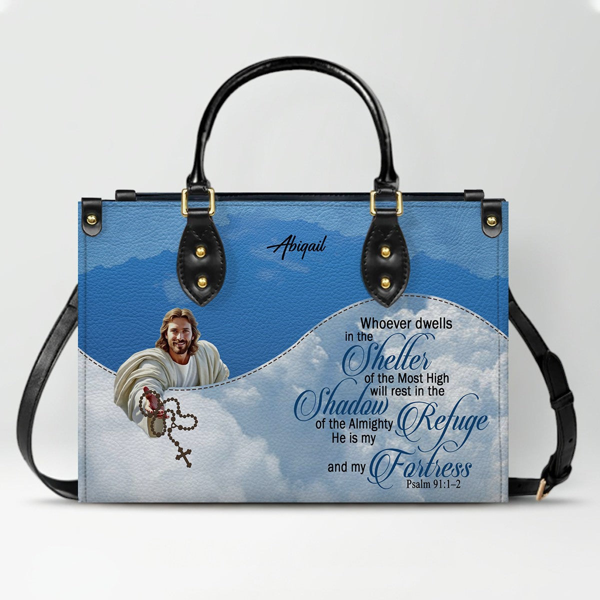 Personalized Leather Handbag with Bible Verses – Christian Gift for Women |