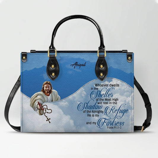 Personalized Leather Handbag with Bible Verses – Christian Gift for Women |