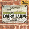 uni Customized Name Cattle Farm Dairy Farm Convington Texas Daily Fresh All Printed 3D Metal Sign