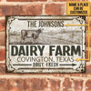 uni Customized Name Vintage Dairy Farm Daily Fresh All Printed 3D Metal Sign