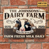 uni Customized Name Dairy Farm Fresh Milk Daily All Printed 3D Metal Sign