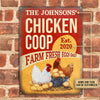 uni Personalized Chicken Coop Fresh Eggs All Printed 3D Metal Sign