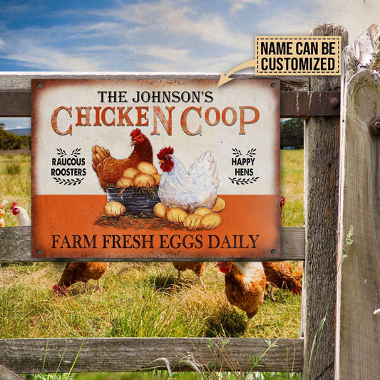 uni Personalized Chicken Coop Orange All Printed 3D Metal Sign