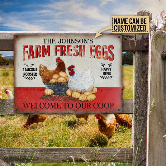 uni Personalized Chicken Welcome To Our Coop All Printed 3D Metal Sign