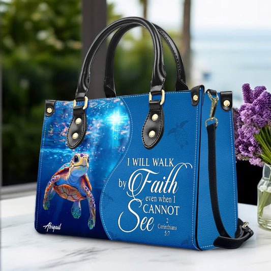 Custom Christian Leather Handbag with Bible Verse – Faith-Inspired Personalized Purse by