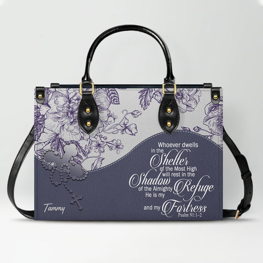 Personalized Leather Handbag with Bible Verses – Custom Color – Christian Tote Purse for Women |