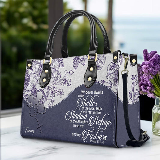 Personalized Leather Handbag with Bible Verses – Custom Color – Christian Tote Purse for Women |