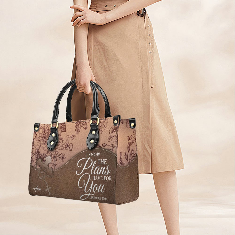 Personalized Christian Leather Handbag – Custom Bible Verse Purse for Women |