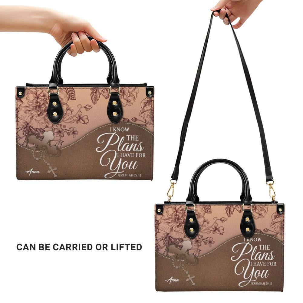 Personalized Christian Leather Handbag – Custom Bible Verse Purse for Women |