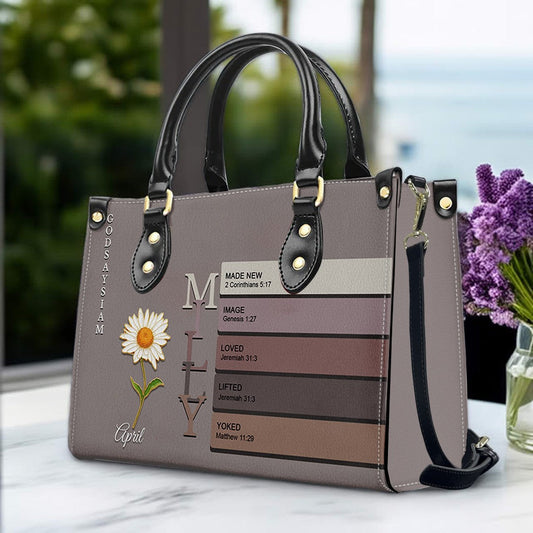 Uncover the sacred meaning of your name - Custom Name & Month Flower - Personalized Leather Handbag - 01181125
