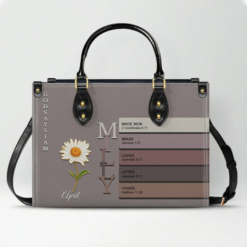 Uncover the sacred meaning of your name - Custom Name & Month Flower - Personalized Leather Handbag - 01181125