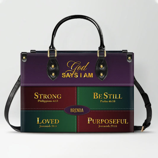 Personalized Leather Handbag for Christian Women – Custom Name & Color | CAB111425