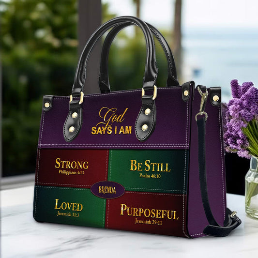 Personalized Leather Handbag for Christian Women – Custom Name & Color | CAB111425