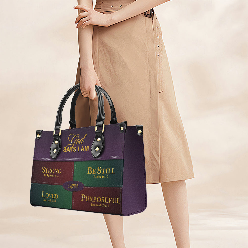 Personalized Leather Handbag for Christian Women – Custom Name & Color | CAB111425