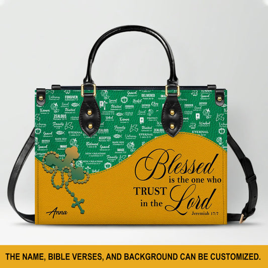 Personalized Leather Handbag with Custom Name & Bible Verse – Christian Gift