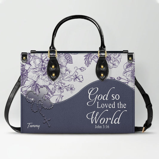 Custom Leather Handbag for Women – Personalized Name & Favorite Bible Verse |