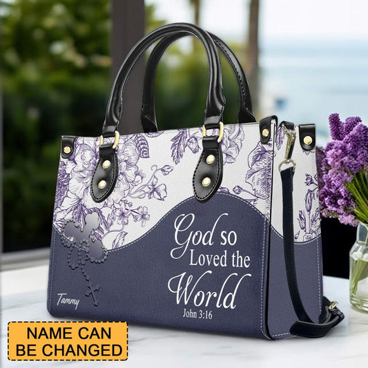 Custom Leather Handbag for Women – Personalized Name & Favorite Bible Verse |