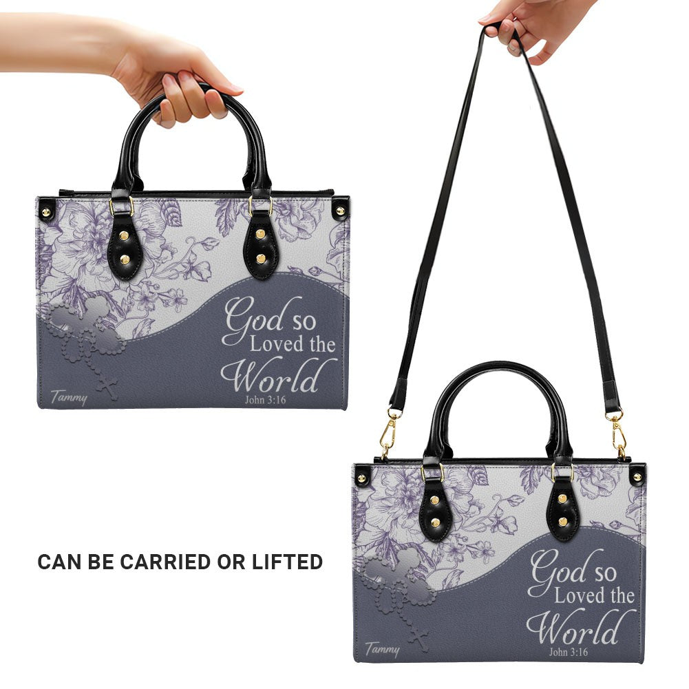 Custom Leather Handbag for Women – Personalized Name & Favorite Bible Verse |